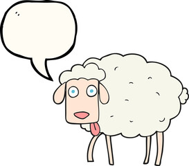 freehand drawn speech bubble cartoon sheep