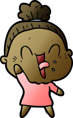 cartoon happy old woman