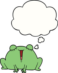 cute cartoon frog with thought bubble
