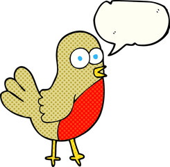 freehand drawn comic book speech bubble cartoon robin