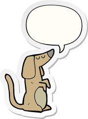 cartoon dog with speech bubble sticker