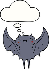 cartoon bat with thought bubble