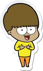 Obraz premium sticker of a happy cartoon boy