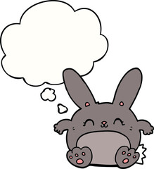 cartoon rabbit with thought bubble