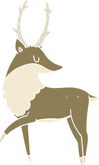 flat color style cartoon stag