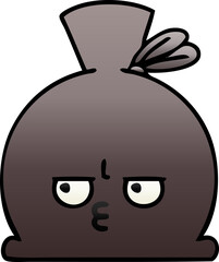 gradient shaded cartoon of a sack