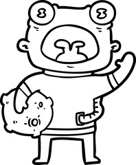 cartoon weird alien communicating