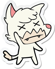 sticker of a cartoon dead fox