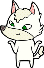 friendly cartoon wolf