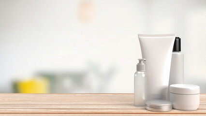 The mock up product for health and Advertising concept 3d rendering.