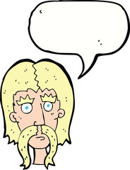 cartoon man with long mustache with speech bubble