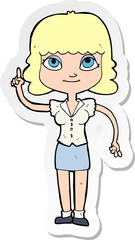 sticker of a cartoon woman with idea