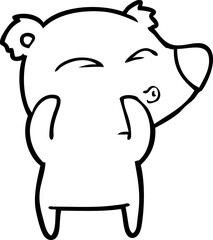 cartoon whistling bear