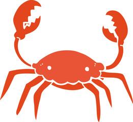 flat color style cartoon crab