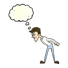 cartoon angry man with thought bubble