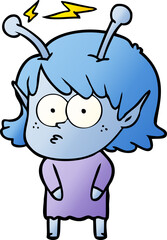 cartoon alien girl