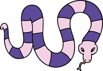 hand drawn quirky cartoon snake