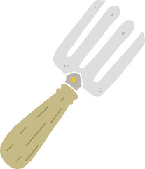 flat color style cartoon fork