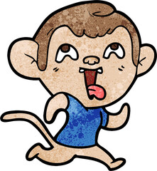 crazy cartoon monkey jogging