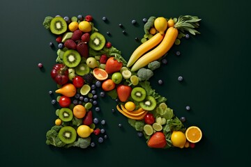 Creative illustration of foods rich in vitamin K. Generative AI
