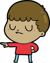 Obraz premium cartoon grumpy boy