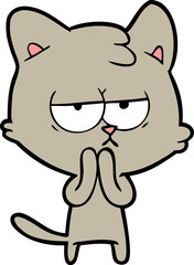 bored cartoon cat