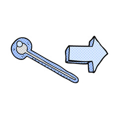 freehand drawn comic book style cartoon thermometer