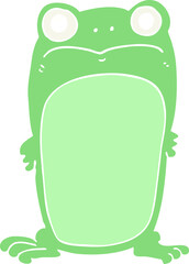flat color style cartoon staring frog