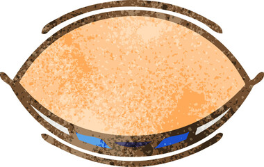 retro grunge texture cartoon of a sleeping eye