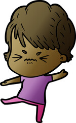 cartoon frustrated woman