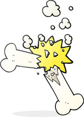 freehand drawn cartoon broken bone