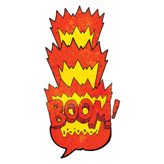 freehand speech bubble textured cartoon boom symbol