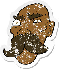 retro distressed sticker of a cartoon angry old man