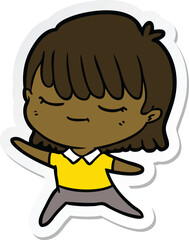 sticker of a cartoon woman