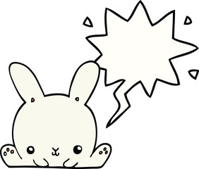 cartoon rabbit with speech bubble