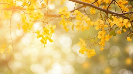 yellow bokeh background from nature under tree shade
