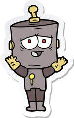 sticker of a cartoon robot