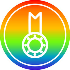 medal award circular icon with rainbow gradient finish