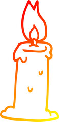 warm gradient line drawing of a carton candle