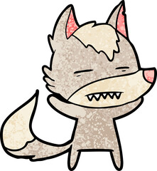 cartoon wolf showing teeth