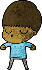 cartoon calm boy
