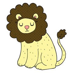freehand drawn cartoon cute lion