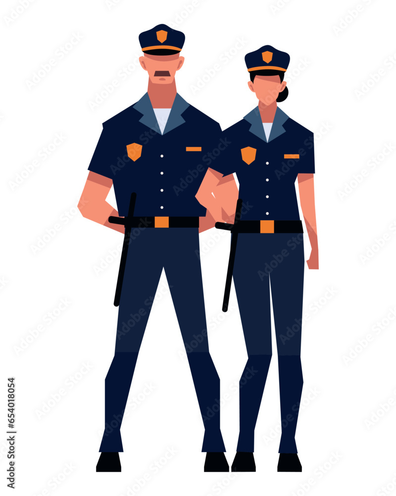 Sticker polices standing character