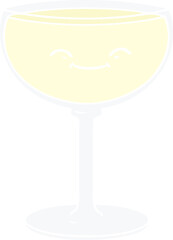 flat color style cartoon glass of wine