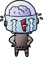 cartoon crying robot