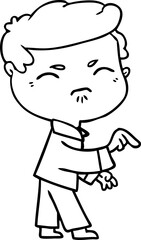 cartoon annoyed man pointing finger