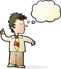 cartoon man making his point with thought bubble