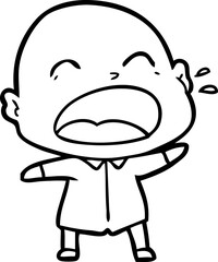 cartoon shouting bald man