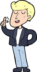 cartoon cool guy snapping fingers