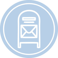 mail box circular icon symbol